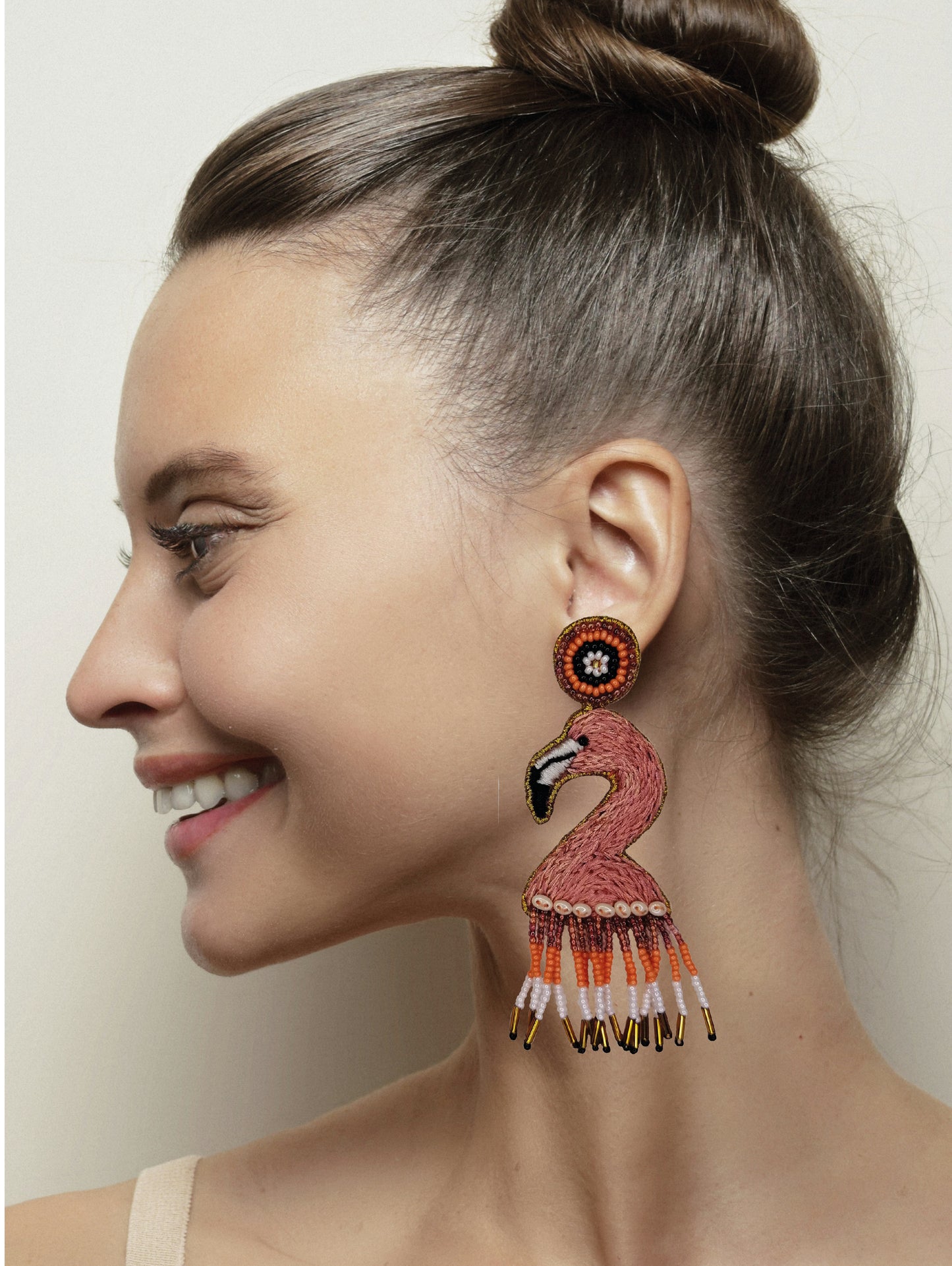 Aretes Flamenco Rosado