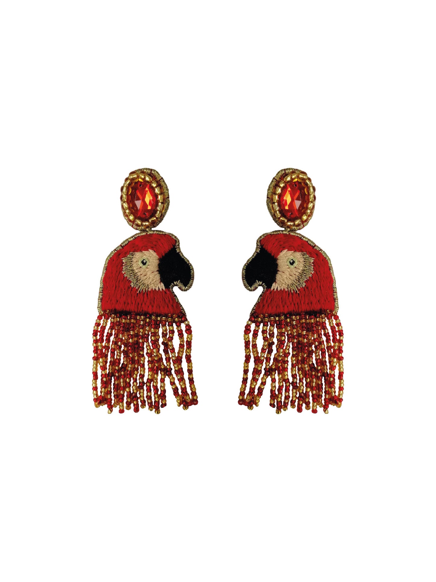 Aretes Guacamaya Roja