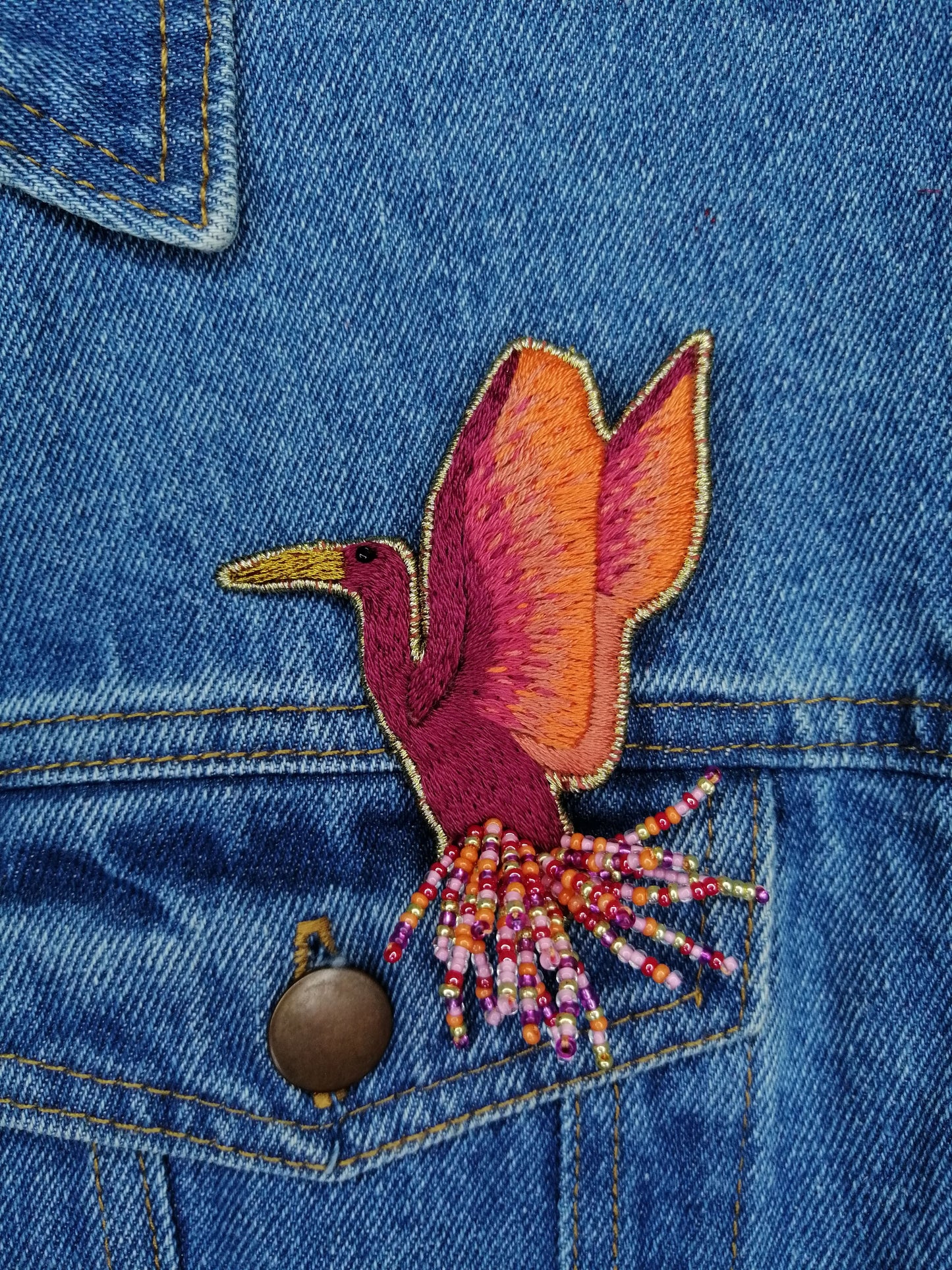 Prendedor Ibis Escarlata